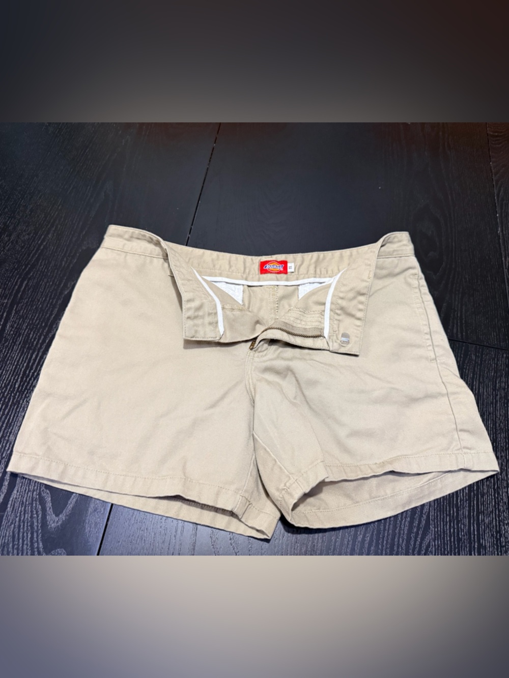 Dickies Beige Work Shorts with Red Logo Tab Sz 11